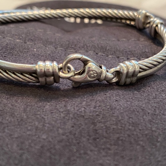 David Yurman Crossover Linked Bracelet in Sterling Silver with Pavè Diamonds - Picture 2 of 6